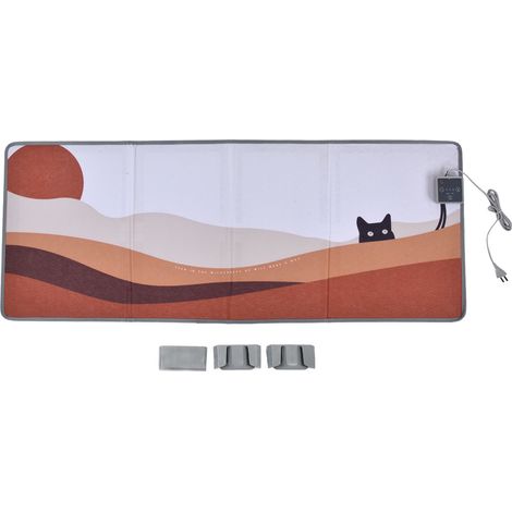Faltbare Tischheizung in M-Form – Schnelles Aufheizen in 30 Sekunden, 4 Lautsprecher, tragbar und sicher für den Bürogebrauch – Sunset Cat (1/5)