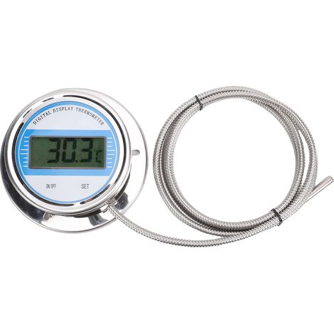 Thermomètre numérique avec sonde filetée de 2M, compteur de température en acier inoxydable pour tuyaux de cuisinière, usage industriel -50 à 200 ℃ (1/5)