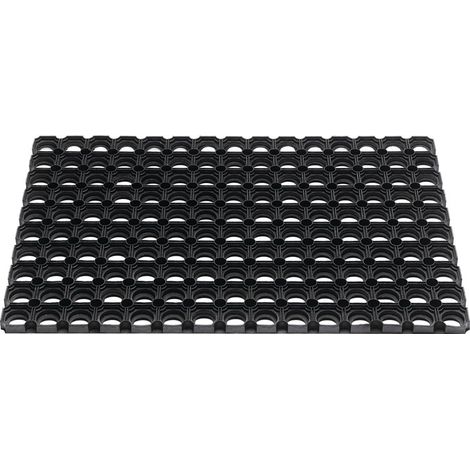 Fußmatte offene Ringe schwarz Gum.L400xB600xS22mm