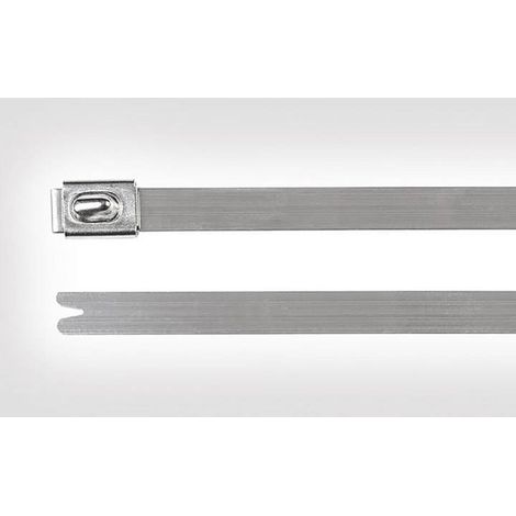 HellermannTyton 111-93088 MBT8SS-SS304-ML Serre-câble 201 mm 4.60 mm argent avec fermeture à billes, (1/3)
