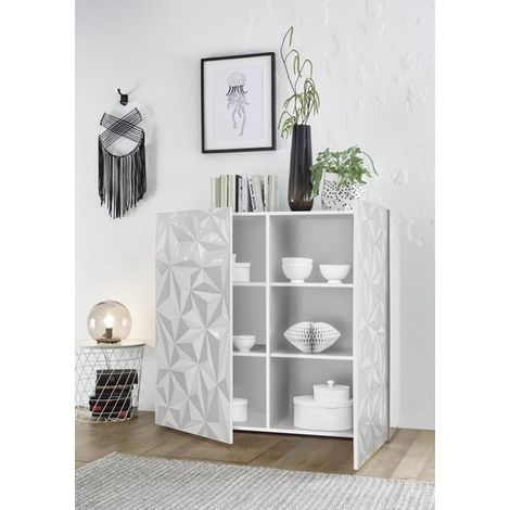 Aparador alto 2 puertas LUTHER blanco 121 x 111 cm