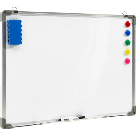 Maison Exclusive - Lavagna Magnetica Bianca Cancellabile a Secco 70x50 cm Acciaio (1/5)