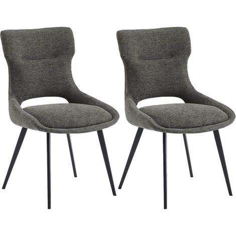 AMANDA - Lot de 2 Chaises Tissu Coloris Gris Anthracite (1/5)