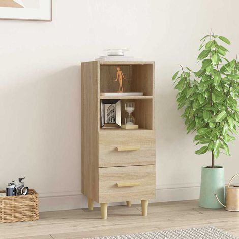 Aparador madera contrachapada color roble Sonoma 34,5x34x90 cm (1/4)