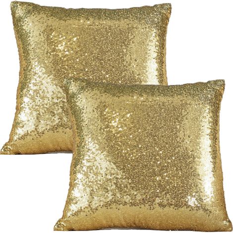 Lot de 2 coussins décoratifs à sequins tendance (oreiller lombaire non inclus). (1/5)
