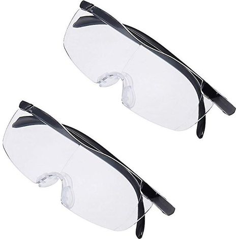 Lot 2 Paires Lunettes Loupe Vision 300x pour Lecture Précise, Verres Grossissants Bricolage, Monture Métal Léger, Accessoire Travail Manuel (1/2)