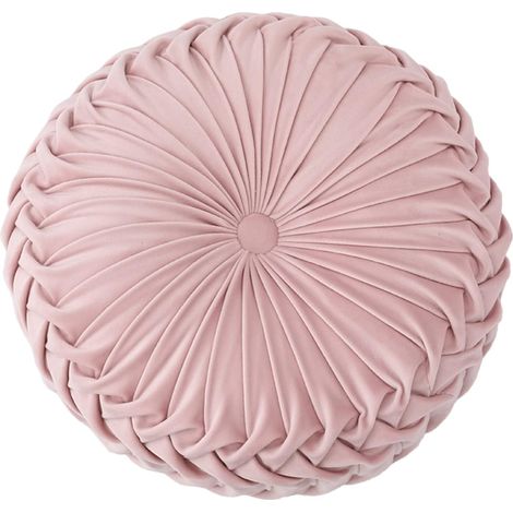 1 rundes rosa Stuhlkissen, 35 cm Durchmesser und 10 cm Höhe. Waschbares Sitzkissen aus Memory Foam. (1/5)