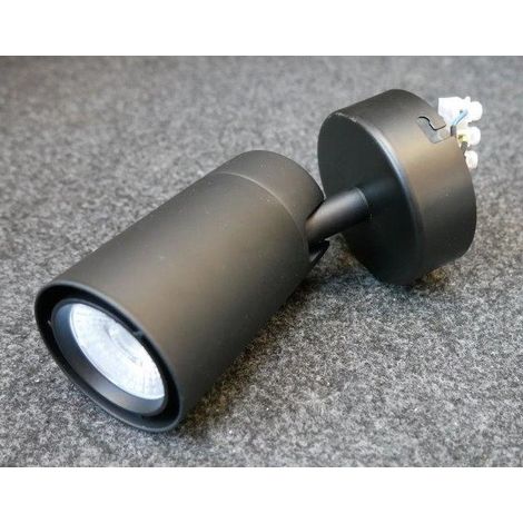 Projecteur LED 8W noir orientable sur patère Ø 60x106mm 4000K 680lm alim 230V dimmable 38° IP20 Rafale 2 TRAJECTOIRE (1/2)