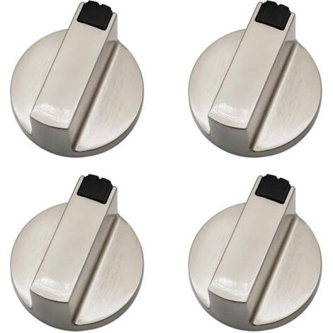 Gasherd-Knopf – Set mit 4 Metall-Bedienknöpfen, 6 mm, für Backofen und Herd (1/5)