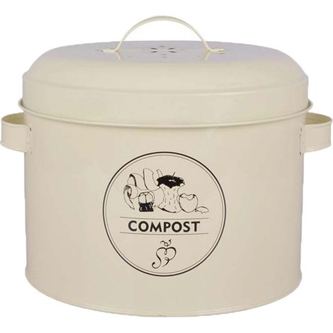 Esschert Design – Composteur de cuisine en acier avec filtre à charbon actif – 20L – Pour déchets alimentaires biodégradables – Utilisation intérieure et extérieure (1/4)