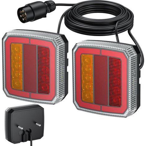 LED-Rückleuchten, 40 Glühbirnen, 7-poliger Stecker, IP65 wasserdicht, für Anhänger, LKW, Wohnwagen (1/5)