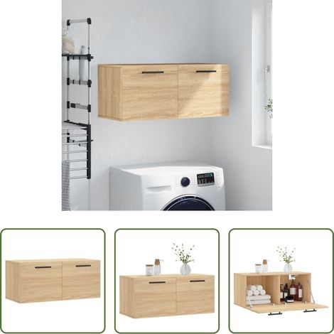 vidaXL Wandmontage -  Wandschrank Sonoma-Eiche 80x36,5x35 cm Holzwerkstoff (1/5)