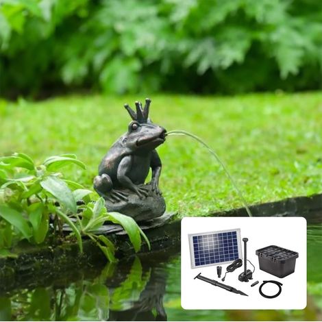 Kit fontaine roi des grenouilles avec pompe solaire directe 600L - 10W (1/5)