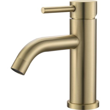 Mitigeur Lavabo Compact Inox Doré Brossé (1/5)
