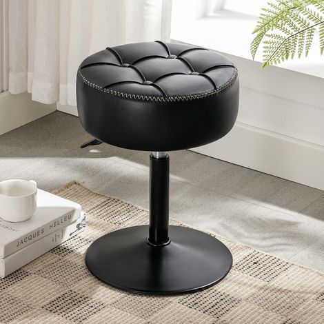 Tabouret Coiffeuse,Tabouret de Maquillage,Réglable en Hauteur - cm,Pivotant à °,Simili Cuir Siège Rembourré,pour Salon,Chambre à Coucher,Noire (1/5)