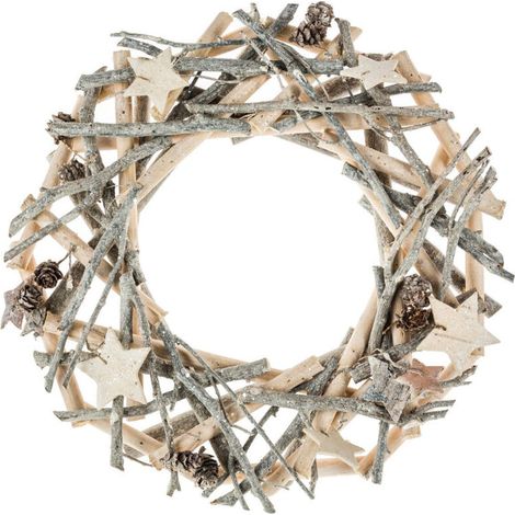 Couronne de Noël en Bois avec Branches et Déco terre sauvage - Feeric Christmas (1/4)