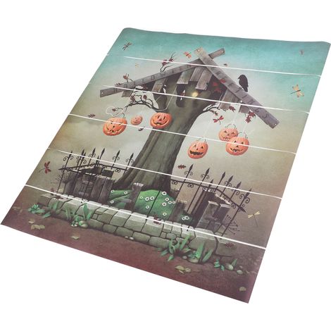 Lot de 6 autocollants pour escalier avec motif de lampe citrouille, en PVC créatif, 100 cm x 18 cm, imperméables et réutilisables, parfaits pour décorer votre intérieur sur le thème d'Halloween. (1/5)