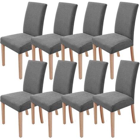 Housses De Chaise Stretch Lot De 8 Housses De Chaise Amovibles Et Lavables Pour Salle À Manger Moderne Élastique Protecteur De Chaise Décoration Pour Bureau Banquets Fête De Mariage (