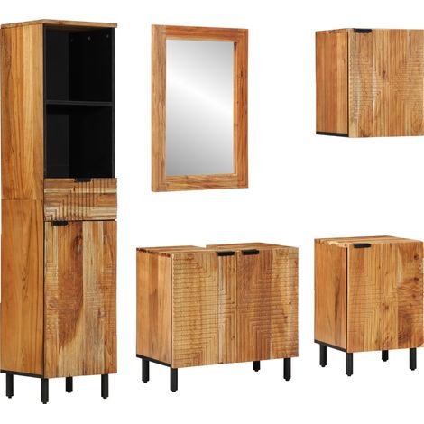 Badezimmerschrank-Set 5 stk. Natur 38 x 33 x 160 cm vidaXL (1/5)