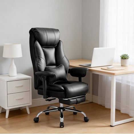 Bürostuhl ergonomisch höhenverstellbar mit Fußlehne OKMYHOME (1/5)