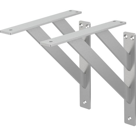ML-Design 2 Stück Regalhalterung 240x240 mm, Silber, Aluminium, Schwebende Regalhalterungen, Regalwinkel, Wandhalterung für Regalbrett, Regalträger für Wandmontage, Wandregal Wandkonsole Regalstütze