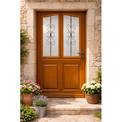 Porta d'ingresso in legno Exo modello 'Sandy' 215X90 Porta da tavolo a spinta con mano sinistra venduta con maniglia e cilindro