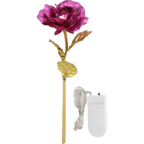 Rose en Or Valentine Cadeau Lumineux Éternel pour Épouse Fiancée Décoration de Mariage Rose (1/5)