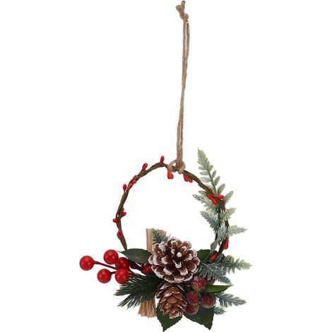 Weihnachtlicher Hängekranz, handgefertigt, einzigartige Wanddekoration aus Tannenzapfen für Geburtstage, Weihnachtszimmerdekoration 6120 (1/5)