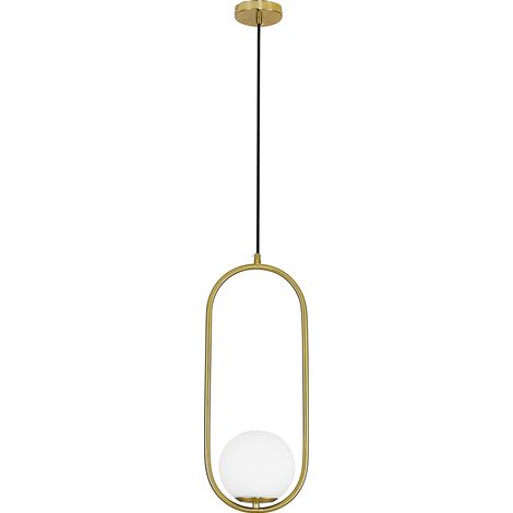 Globus-Deckenlampe - Goldene Pendelleuchte - Ruby Gold