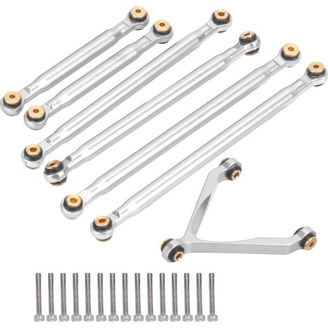 Jeu de bielles de liaison pour Axial SCX24 C10 1/24 voiture RC pièces carrosserie suspension argent (1/5)