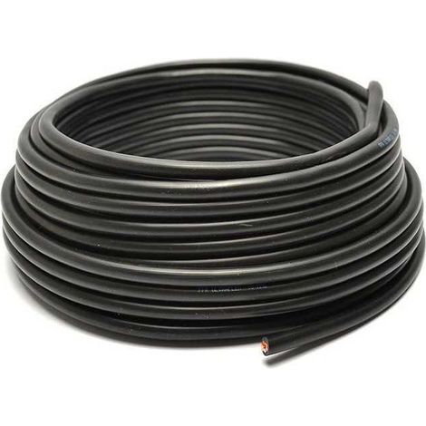 Câble électrique PVC 2x1,5mm² H05VV-F noir – 300/500V – Pour installations électriques en intérieur – Vendu au mètre – Errebi Group