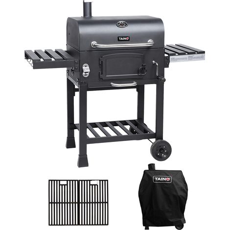 TAINO HERO BBQ Smoker Grillwagen Holzkohle Grill Standgrill Räucherofen