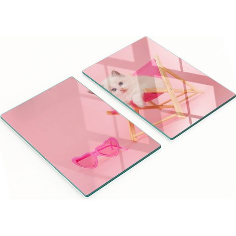 Taglieri e vassoi decorativi in vetro con motivo gatto, 2x40x52 cm (1/5)