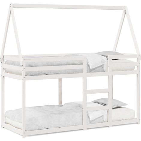 Maison Exclusive - Letto a Castello con Tetto Bianco 90x200 cm in Legno di Pino