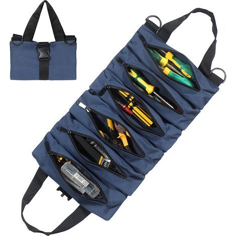 Borsa porta attrezzi per la manutenzione dell'auto, kit di attrezzi in tela per auto, blu (1/5)