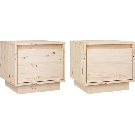 Maison Exclusive - Nachttische 2 Stk. 35x34x32 cm Massivholz Kief (1/5)