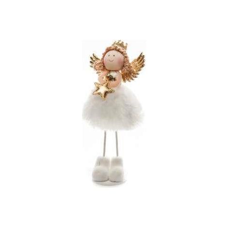 ARPIMEX Angioletto Natale Stoffa con Stella 15,5 Cm Bianco