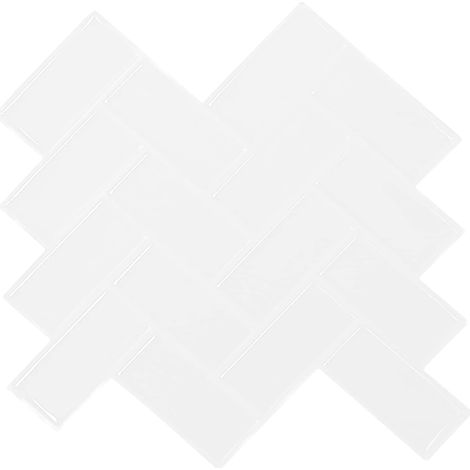 Fischgrätenfliese 10 pcs Weiß 30 x 30 cm Polyurethan und PET vidaXL