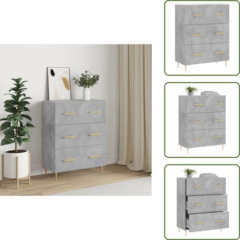 Sideboard Betongrau 69,5x34x90 cm Holzwerkstoff - Sideboard - Wohnwand - Regal - Wohnzimmermöbel - Holzmöbel (1/5)