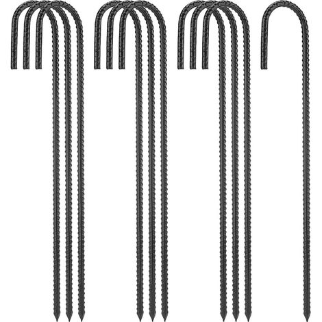 Bodenanker 10 Stück 40 cm mit J-Haken aus Stahl – Trampolinheringe – Sturmanker (1/5)
