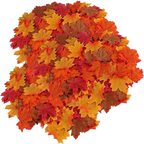 Künstliche Ahornblätter im Set mit 200 realistischen Blättern – Herbstdekoration, Halloween-Girlande, Herbstfest-Deko