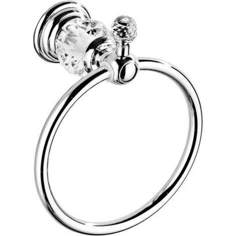 Anneau PorteServiette Chromé en Cristal Argenté Élégance et Style Raffiné pour Salle de Bain (1/5)