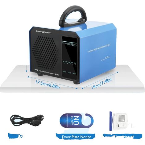 Generatore di ozono, funzionamento tramite touchscreen, versatile per casa e auto, blu (1/2)