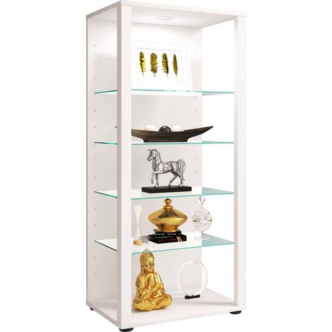 Vitrine ouverte Glasol H. 115 x L. 52 x P. 35 cm – Design simple et intemporel – Pour objets de décoration – Assemblage mural sécurisé