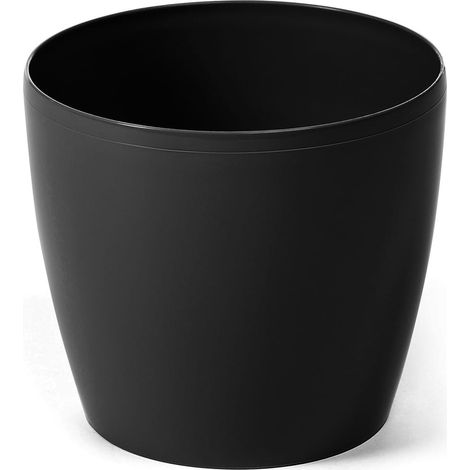 Vaso in plastica nera con coperchio, 25 cm, Magnolia (1/4)