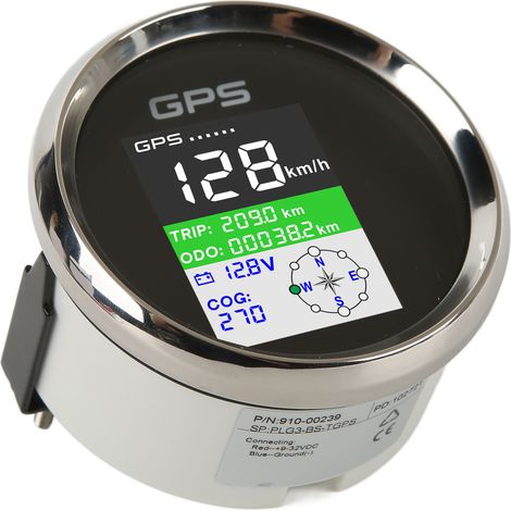 85-mm-GPS-Tachometer (km/h, mph, Knoten), DC 9–32 V, TFT-Bildschirm, IP67 wasserdicht, universeller Geschwindigkeitsmesser für Auto, Motorrad, Boot, schwarzes Zifferblatt, silberne Abdeckung (1/5)