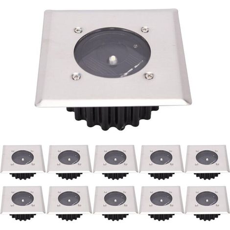 LED Solar Ground Lights 10 Pack, Outdoor Lighting, Street Lights, Underground Lights, IP65 Waterproof (Cool White) [Energy Class A+] (1/5)
