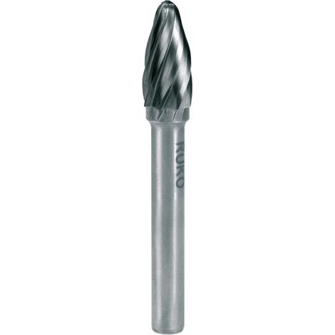 RUKO Frässtift Form F RBF D 6mm Kopflänge 18mm Schaftdurchmesser 6mm HM Verz.Alu (1/5)