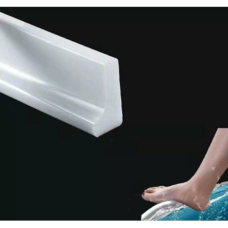 Barrera de agua de silicona de 2 m/78 pulgadas para umbral de ducha, barrera de agua para suelo de cuarto húmedo, barrera de agua para baño, tira de sellado para ducha, tira de retención para bañera (1/5)