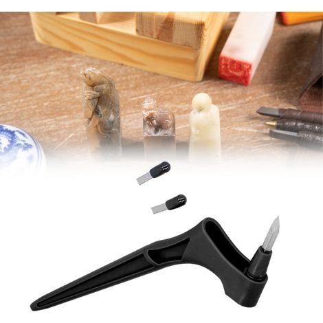 360° drehbares Präzisionsmesser aus Edelstahl, drehbares Graviermesser, Papierschneider (schwarz) (1/5)